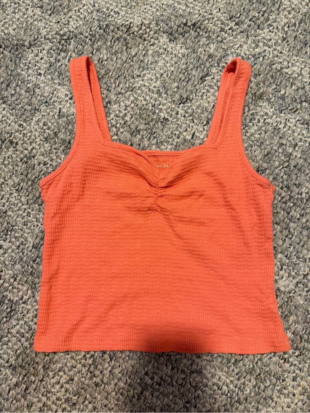 American Eagle Outfitters Coral-Pink Ribbed Tank